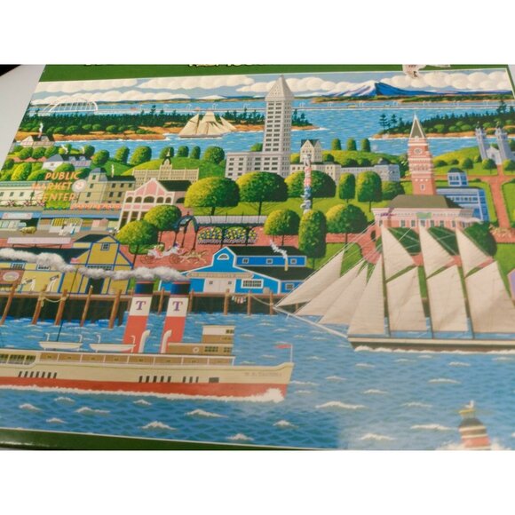 Hometown Collection "Seattle by Artist Heronim"  1000 Piece Puzzle COMPLETE - Picture 2 of 7
